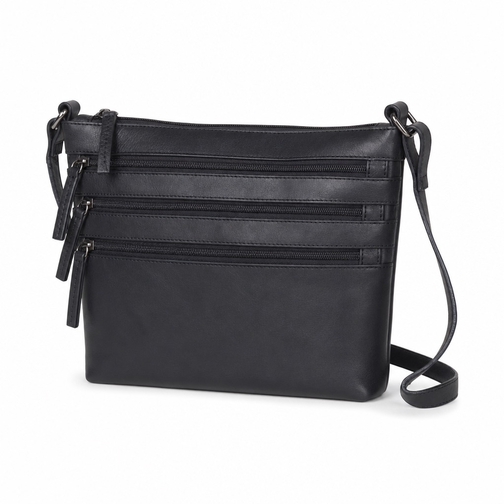 Triple Zip Crossbody